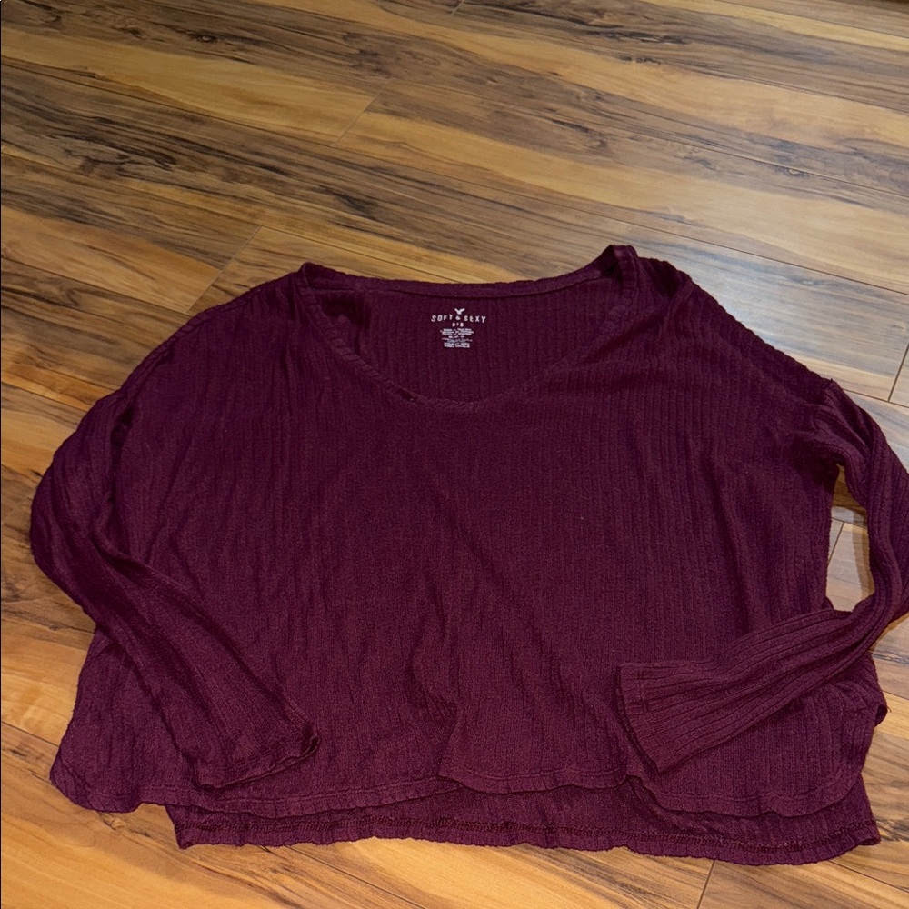 American Eagle Outfitters Deep Burgundy Blouse